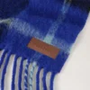 Oversized Check Textured Scarf Cobalt Blue & Black Wool Blend Oversized Check Textured Scarf Cobalt Blue & Black Wool Blend