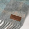 Oversized Check Textured Scarf Grey & Light Blue Wool Blend