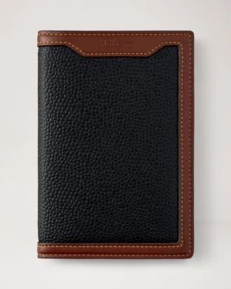 Passport Cover Black & Cognac Bio Based Scotchgrain