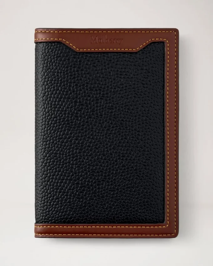 Passport Cover Black & Cognac Bio Based Scotchgrain