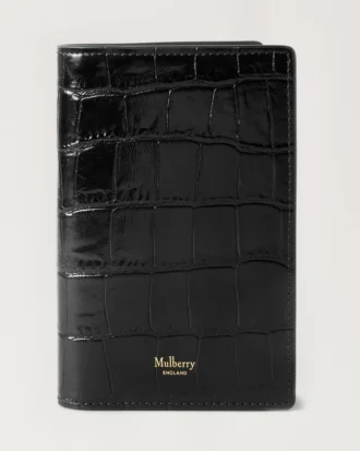 Passport Cover Black Shiny Small Croc Little Luxuries