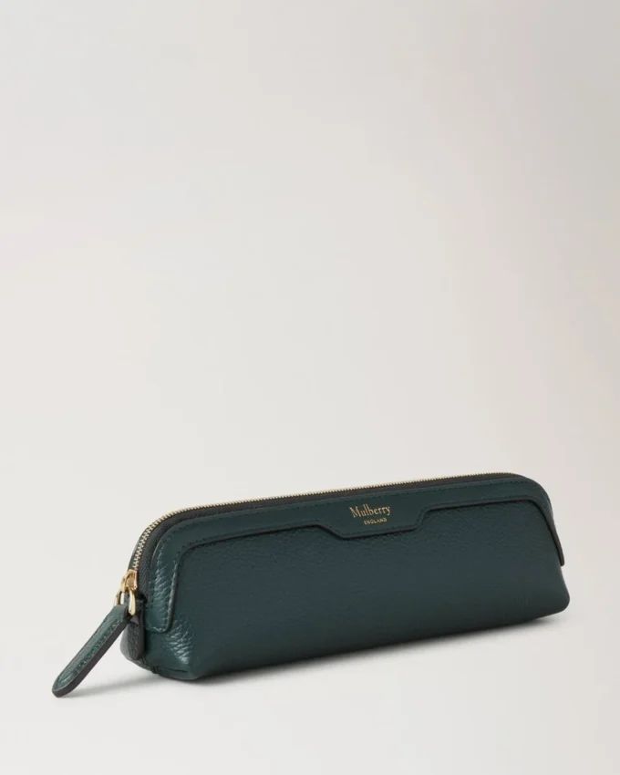 Pencil Case Mulberry Green Small Classic Grain Women