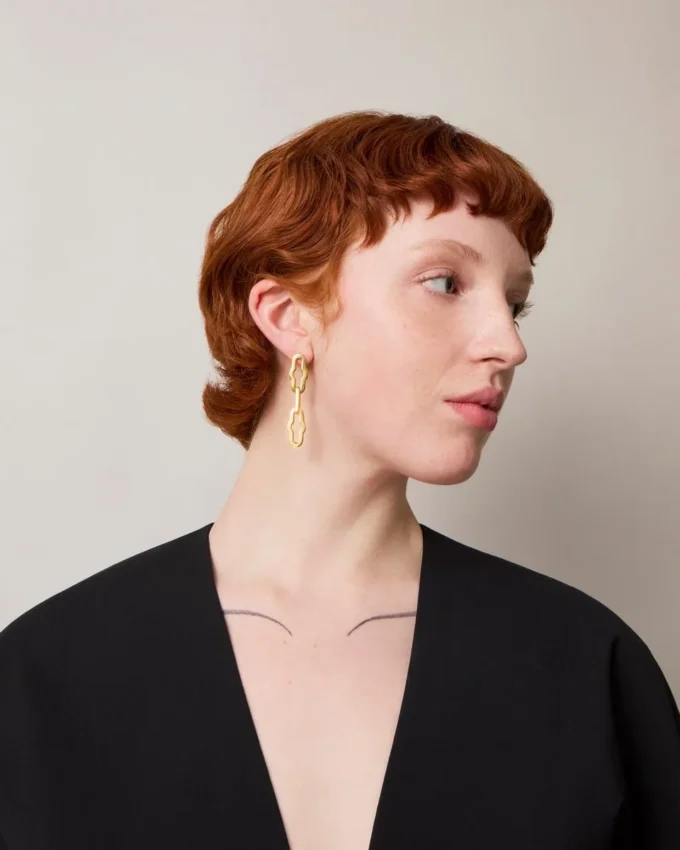 Pimlico Chain Earrings Gold Plated Brass Women Pimlico Chain Earrings Gold Plated Brass Women