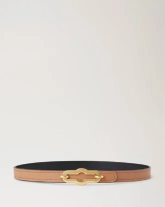 Pimlico Reversible Thin Belt Black & Sable High Gloss Leather