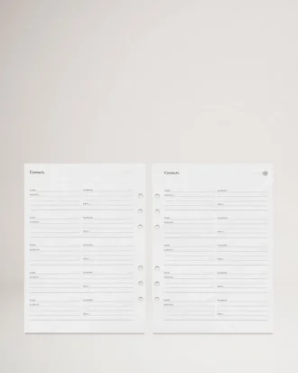 Planner Contacts Pages White Paper Men Planner Contacts Pages White Paper Men