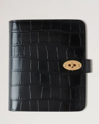 Postman’s Lock Agenda Black Shiny Small Croc Men Postman’s Lock Agenda Black Shiny Small Croc Men