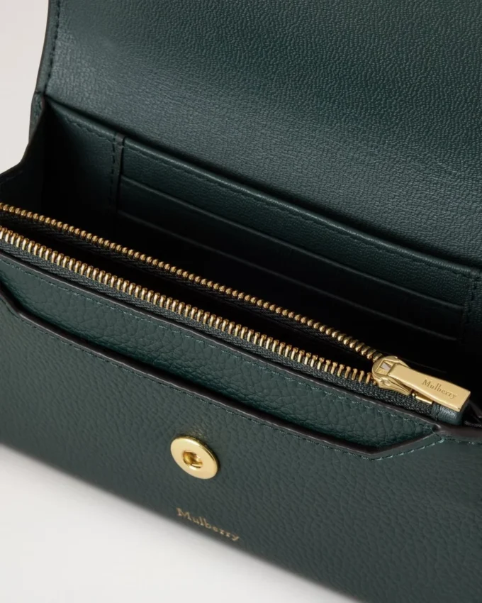 Press Stud Wallet Mulberry Green Small Classic Grain Press Stud Wallet Mulberry Green Small Classic Grain