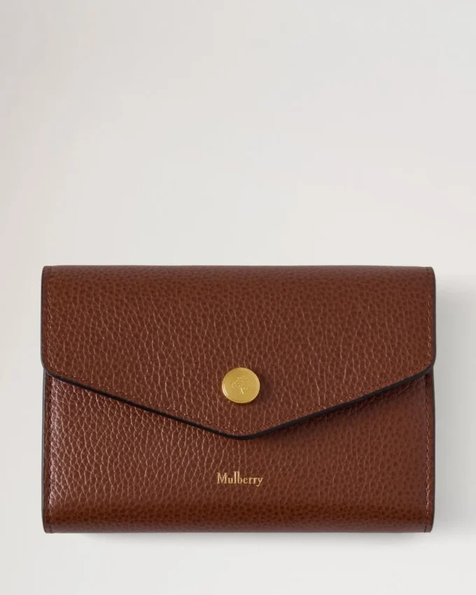 Press Stud Wallet Oak Two-Tone Small Classic Grain Press Stud Wallet Oak Two-Tone Small Classic Grain