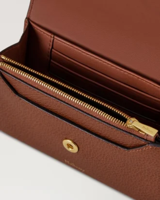Press Stud Wallet Oak Two-Tone Small Classic Grain