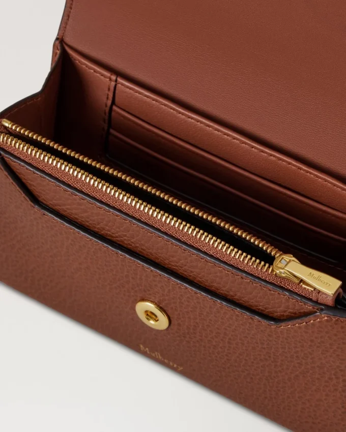 Press Stud Wallet Oak Two-Tone Small Classic Grain Press Stud Wallet Oak Two-Tone Small Classic Grain