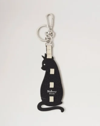 Puzzle Keyring – Cat Black Silky Calf & Small Classic Grain