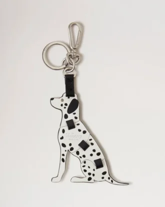 Puzzle Keyring – Dalmatian Black & White Silky Calf & Small Classic Grain
