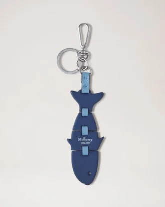 Puzzle Keyring – Fish Pale Navy Silky Calf Women