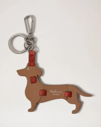 Puzzle Keyring – Sausage Dog Teak Silky Calf Women