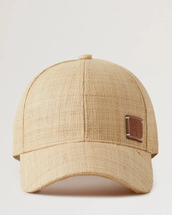 Raffia Baseball Cap Beige Raffia Women