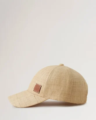 Raffia Baseball Cap Beige Raffia Women