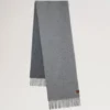 Reversible Cashmere Bi-Colour Scarf Grey Melange & Dark Grey Cashmere