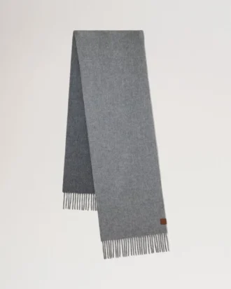 Reversible Cashmere Bi-Colour Scarf Grey Melange & Dark Grey Cashmere