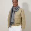 Reversible Cashmere Bi-Colour Scarf Grey Melange & Dark Grey Cashmere