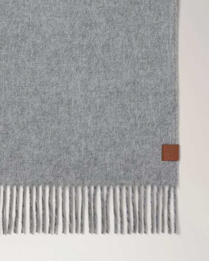 Reversible Cashmere Bi-Colour Scarf Grey Melange & Dark Grey Cashmere