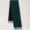 Reversible Cashmere Bi-Colour Scarf Mulberry Green & Black Cashmere