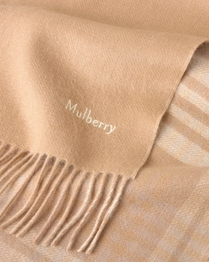 Reversible Cashmere Check Scarf Camel & Maple Cashmere Reversible Cashmere Check Scarf Camel & Maple Cashmere