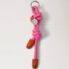 Rope Keyring Dark Pink & Coral Orange Mixed Material Rope Keyring Dark Pink & Coral Orange Mixed Material