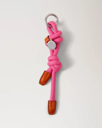 Rope Keyring Dark Pink & Coral Orange Mixed Material