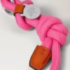 Rope Keyring Dark Pink & Coral Orange Mixed Material Rope Keyring Dark Pink & Coral Orange Mixed Material