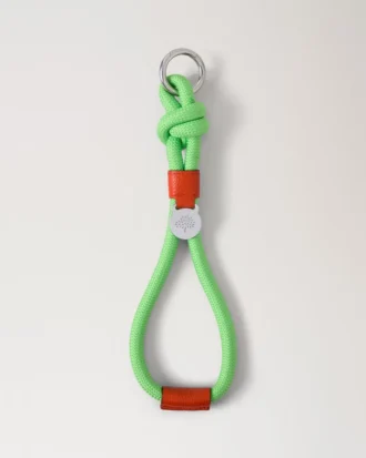 Rope Keyring Green & Coral Orange Mixed Material