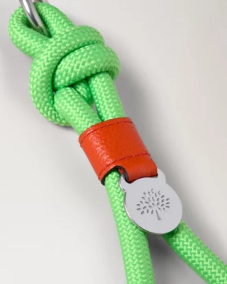 Rope Keyring Green & Coral Orange Mixed Material