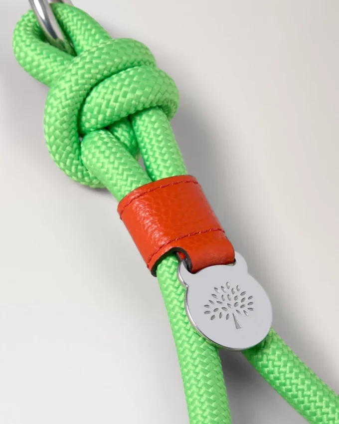 Rope Keyring Green & Coral Orange Mixed Material Rope Keyring Green & Coral Orange Mixed Material