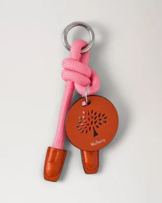 Rope Keyring Pink & Coral Orange Mixed Material