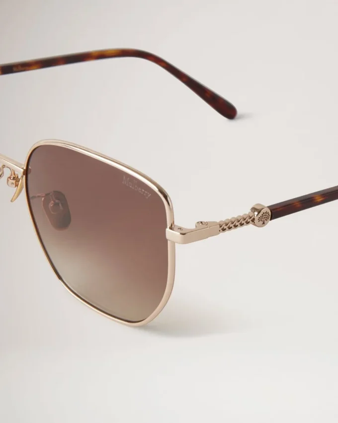 Rosie Sunglasses Gold & Brown Metal and Bio Nylon Lenses