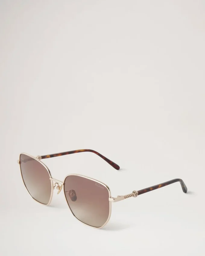 Rosie Sunglasses Gold & Brown Metal and Bio Nylon Lenses