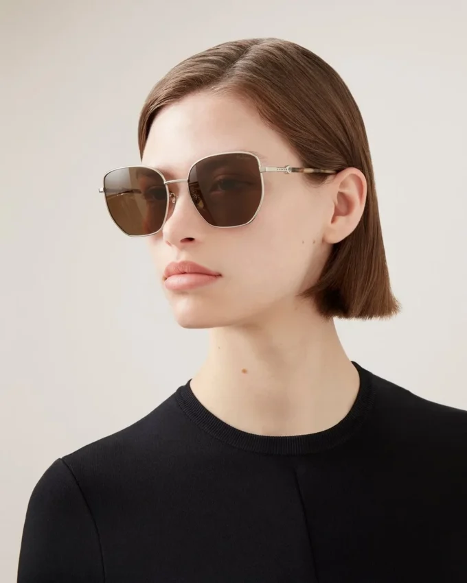 Rosie Sunglasses Gold & Brown Metal and Bio Nylon Lenses