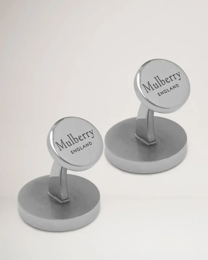 Round Tree Cufflinks Silver Metal Women