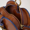 Roxanne Mini Heart Bag Oak & Pigment Blue Smooth Glossy Leather Roxanne Mini Heart Bag Oak & Pigment Blue Smooth Glossy Leather