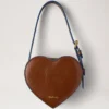 Roxanne Mini Heart Bag Oak & Pigment Blue Smooth Glossy Leather Roxanne Mini Heart Bag Oak & Pigment Blue Smooth Glossy Leather