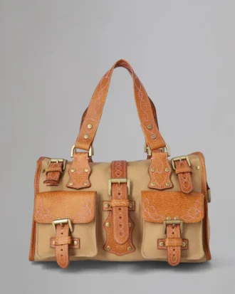 Roxanne Pre-Loved Beige & Tan Canvas & Leather