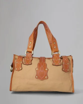 Roxanne Pre-Loved Beige & Tan Canvas & Leather
