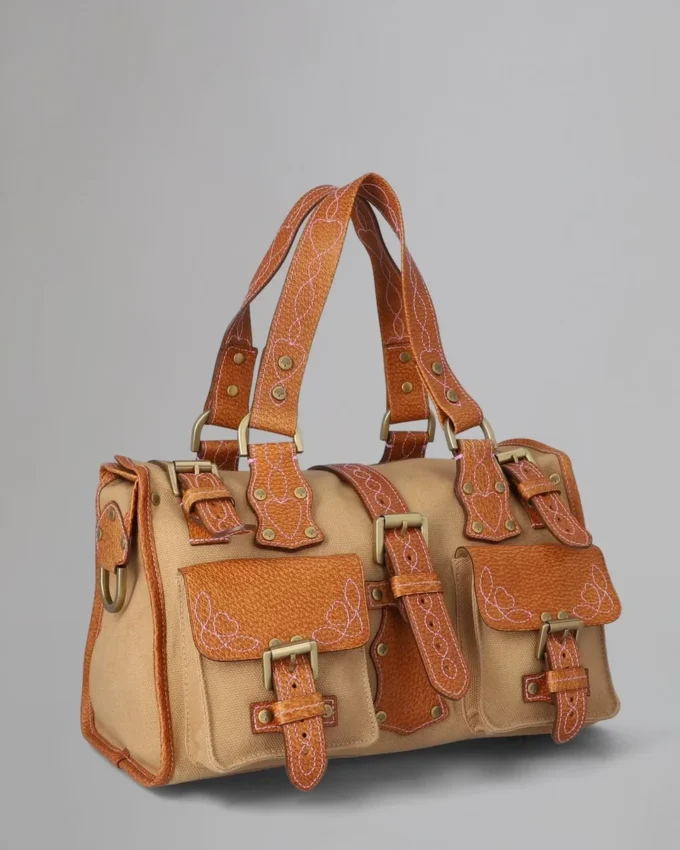 Roxanne Pre-Loved Beige & Tan Canvas & Leather Roxanne Pre-Loved Beige & Tan Canvas & Leather