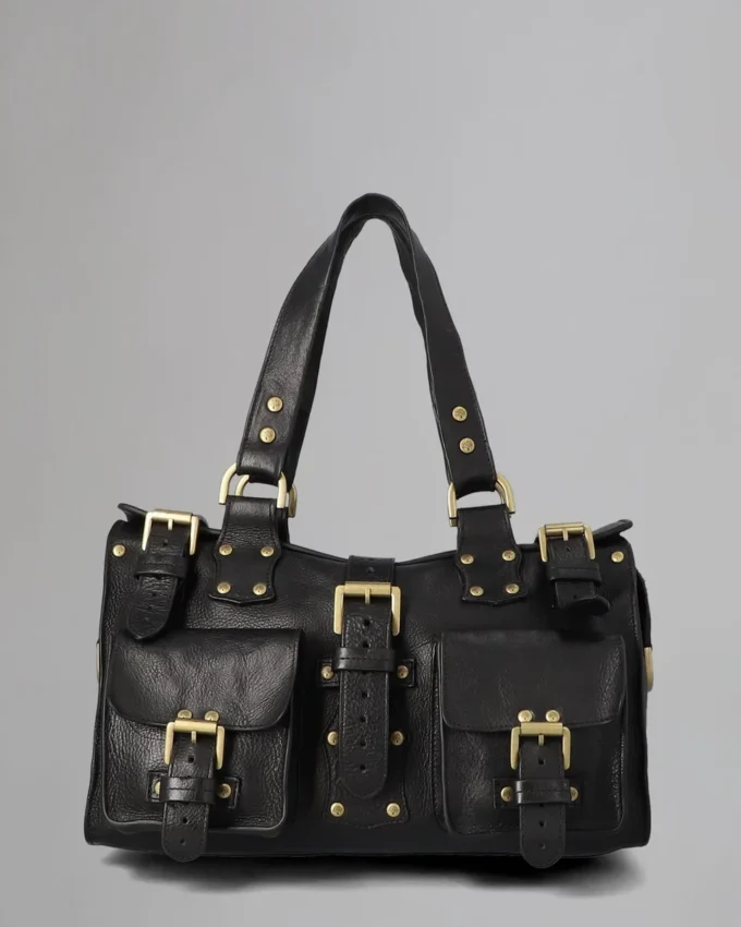 Roxanne Pre-Loved Black Natural Veg Tanned Pre-Loved Bags Roxanne Pre-Loved Black Natural Veg Tanned Pre-Loved Bags