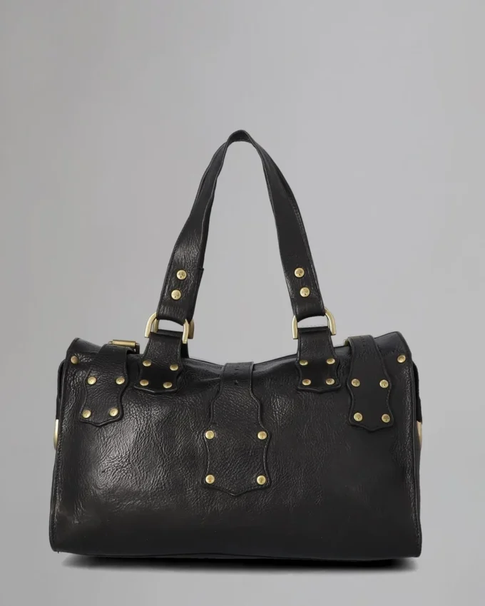Roxanne Pre-Loved Black Natural Veg Tanned Pre-Loved Bags Roxanne Pre-Loved Black Natural Veg Tanned Pre-Loved Bags