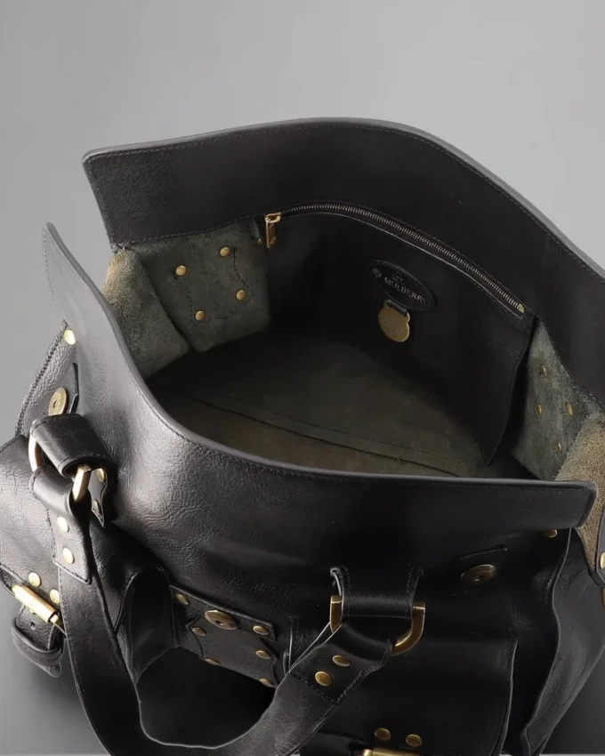 Roxanne Pre-Loved Black Natural Veg Tanned Pre-Loved Bags Roxanne Pre-Loved Black Natural Veg Tanned Pre-Loved Bags