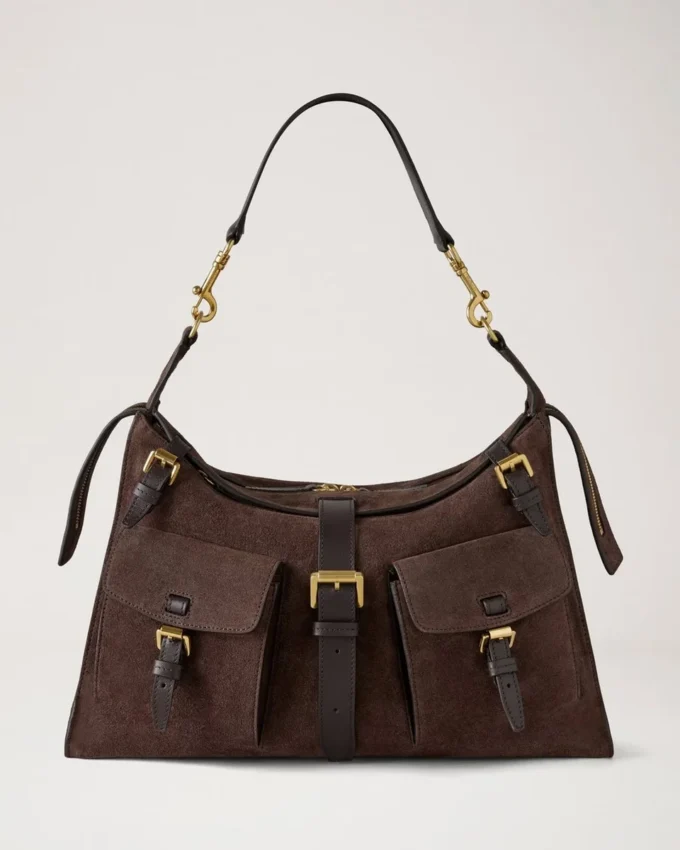 Roxanne Shoulder Bag Chocolate Suede Roxanne Roxanne Shoulder Bag Chocolate Suede Roxanne