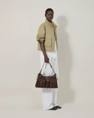 Roxanne Shoulder Bag Chocolate Suede Roxanne