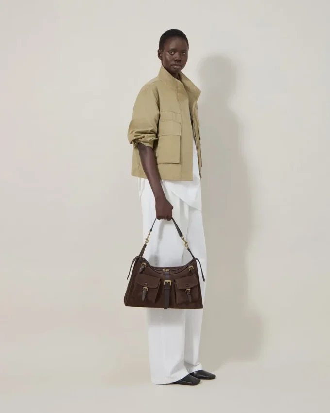 Roxanne Shoulder Bag Chocolate Suede Roxanne Roxanne Shoulder Bag Chocolate Suede Roxanne