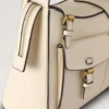 Roxanne Shoulder Bag Eggshell High Shine Leather