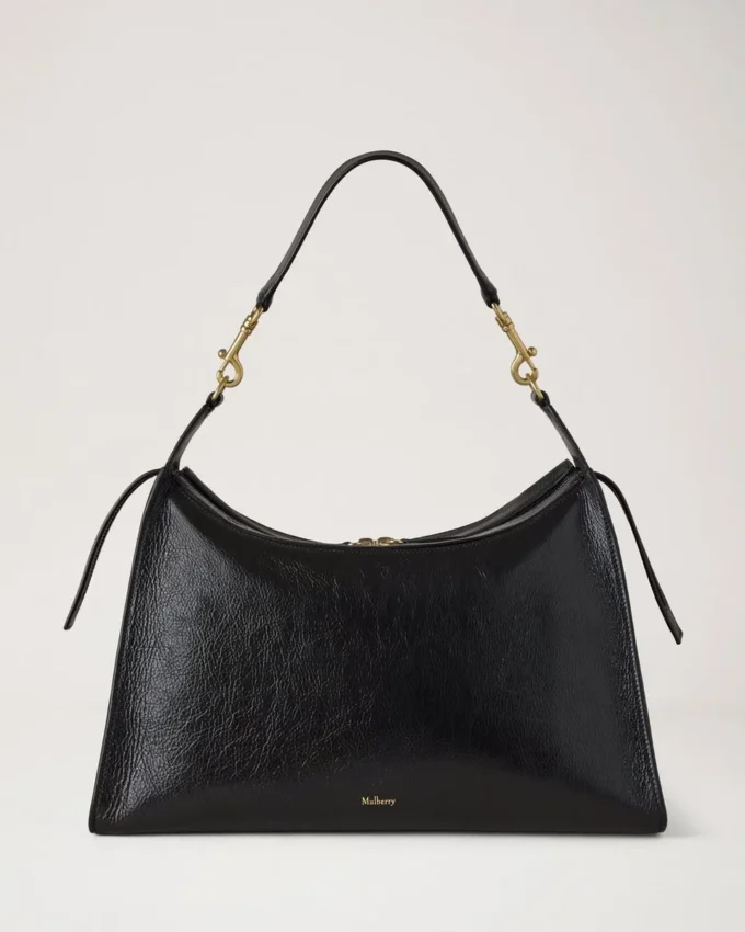 Roxanne Shoulder Bag in Black High Shine Leather Mulberry Roxanne Shoulder Bag in Black High Shine Leather Mulberry